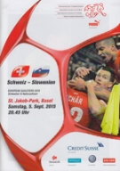 Schweiz - Slowenien, 5.9. 2105, EURO Qualf., St. Jakob-Park, Basel, Offizielles Programm
