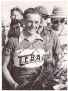 Jean Goldschmit Equipe TEBAG Tour de Suisse 1951, vaincoeur de la 1ere etape a Winterthur.