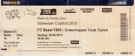 FC Basel - Grasshopper Club Zürich, 20.5. 2013, Schweizer Cupfinal, Ticket Balkon D1