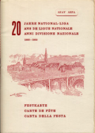 20 Jahre National-Liga 1933 - 1953 - Festkarte, Menü + Conseil füs Banket im Golf-Hotel Gurtenkulm Bern