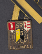 75 ans Sports Reunis Delemont 1909 - 1984 (Medailles colorée avec bandoulière noir/jaune)