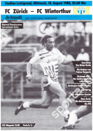 FC Zürich - FC Winterthur, 10. August 1988, NLB, Stadion Letzigrund, Offizielles Programm