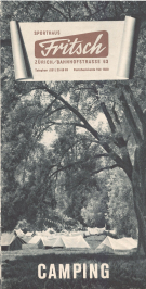 Sporthaus Fritsch, Zürich - Werbebroschüre fürs Camping ca. 1940