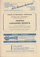FC Lausanne-Sports - FC Zürich, 26.4. 1969, NLA, Stade Olympique Pontaise, Programme officiel