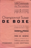 Championnat Suisse de Boxe, 12. + 13.5. 1940, Salle de Plainpalais Geneve, Programme officiell