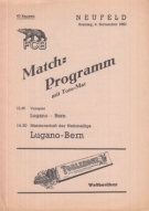 FC Bern - FC Lugano, NLB, 6. Nov. 1960, Stadion Neufeld, Offizielles Matchprogramm