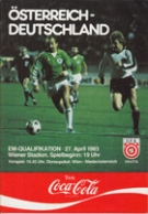 Oesterreich - Deutschland, 27.4. 1983, EURO Qualf., Wiener Stadion, Offizielles Programm