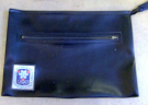Original leather map given to the Press contains the logo on the outside