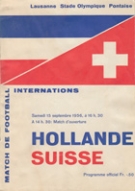 Suisse - Hollande, 15.9. 1956, Friendly, Stade Olympique Lausanne, Programme officiel