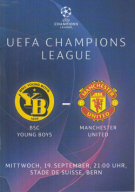 BSC Young Boys - Manchester United, 19.9. 2018, UEFA CL, Stade de Suisse Bern, Official Programme