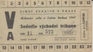 Ticket for all games of the Ice Hockey World Championship Praha 1947 (Very large ticket)