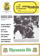 EHC Krefeld - EHC Essen, 20.1. 1981, Saison 1980/81 - II. Bundesliga, Rheinlandhalle, Offizielles Programm